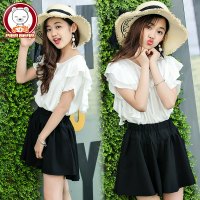 女童2018新款夏季时尚套装大童洋气短袖裙裤时髦韩版两件套夏装