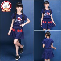 女童夏装2018新款套装胖女孩夏季短袖女大童洋气休闲韩版两件套装