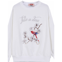 皮尔熊女童白色卫衣2018新款秋装长款T恤韩版潮中大童洋气上衣秋季童装