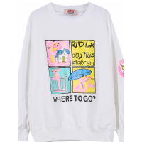 皮尔熊2018新款早秋卫衣女童圆领长款T恤洋气卡通长袖上衣套头衫儿童装