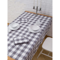 无印良品 纯棉方格桌布 方形简约风餐布
