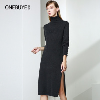 晚白 名媛小香风毛衣套头修身毛衣裙2016打底保暖针织连衣裙