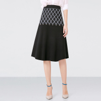 晚白2019春夏新款百搭高腰显瘦A字半身短裙优雅气质简约通勤