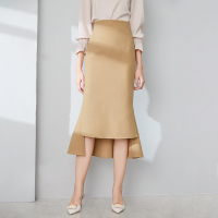 晚白2020秋季新品通勤职业纯色高腰修身显瘦包臀裙半裙半身裙女