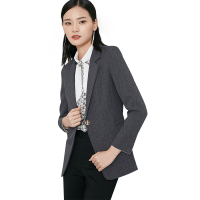 晚白 2020秋季新品简约通勤百搭纯色修身显瘦一粒扣外搭西装外套女