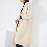 晚白2021春季新品时尚简约休闲宽松百搭长袖毛衫开衫针织衫外套女