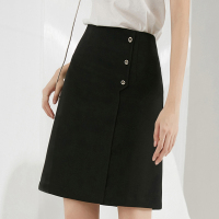 晚白2021春季新品时尚通勤职业百搭纯色高腰修身显瘦包臀半身裙女