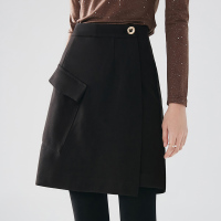 晚白2021春季新品简约纯色高腰通勤百搭显瘦减龄裙裤休闲裤短裤女