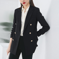 晚白2021春季新品时尚简约纯色通勤职业百搭显瘦常规西装外套女