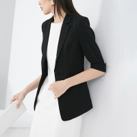 晚白2021秋季新品修身纯色简约百搭通勤外搭休闲外套空调西装女