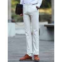 蓝旗(BLUEG)休闲裤男士宽松直筒裤夏季薄款弹力裤子修身商务休闲长裤