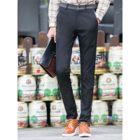 蓝旗(BLUEG)休闲针织男裤修身韩版潮流青年商务直筒长裤