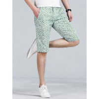 蓝旗(BLUEG) 男士夏季花纹短裤薄款裤子时尚五分裤 HKMCJ2A083A