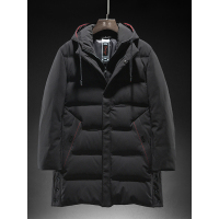 花花公子(PLAYBOY ICON) 男士羽绒服男装商务休闲连帽保暖羽绒外套中长款 6858