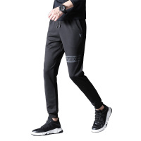 花花公子男士时尚休闲裤黑色弹力运动裤男印花字母潮流裤子