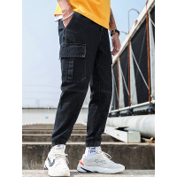 花花公子(PLAYBOY ICON) 夏季时尚潮流工装牛仔裤男士帅气百搭休闲潮裤