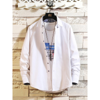 花花公子男士长袖衬衫韩版潮流青年休闲百搭衬衣