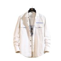 蓝旗(BLUEG)男士工装衬衣长袖潮流休闲宽松港风ins外套