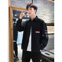 蓝旗(BLUEG)春秋季新款衬衫男长袖韩版潮流休闲宽松衬衣