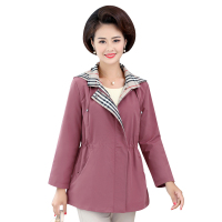 蓝旗(BLUEG)春秋季新款妈妈装气质上衣大码休闲中老年风衣