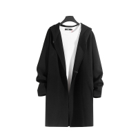 蓝旗X将起 秋季男士百搭潮流舒适针织开衫长款毛衣外套