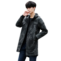 蓝旗(BLUEG)春秋新款男士风衣青年帅气休闲迷彩外套