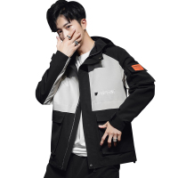 蓝旗(BLUEG)秋季新款男士夹克薄款韩版休闲青年连帽工装外套