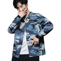 蓝旗(BLUEG)秋季新款工装外套男韩版潮流迷彩青年百搭外套