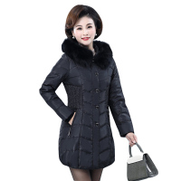 雪暖狐狸毛领女士羽绒服女中长款加厚新款冬装外套