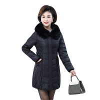 雪暖羽绒服女中长款狐狸毛连帽羽绒服女新款韩版修身大码冬季羽绒外套