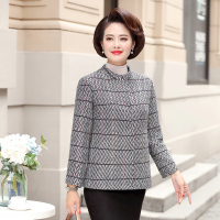 蓝旗(BLUEG) 中老年妈妈秋装时尚短款小西服2019新款气质上衣