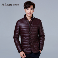 爱博尔仿羊皮男士外套夹克秋冬商务休闲男装羽绒服1532_1