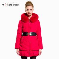 爱博尔羽绒服韩版加厚冬装外套修身羽绒服女中长款1328_1