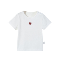 南极人(NanJiren)女童圆领T恤短袖小爱心时尚薄款童装
