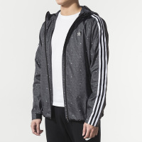 Adidas阿迪达斯男跑步训练运动连帽夹克外套DW4616