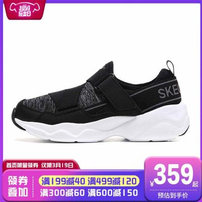 斯凯奇Skechers女鞋熊猫鞋懒人魔术贴运动鞋88888200/B LK