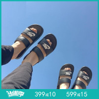 NIKE耐克男女中性鞋黑白双绑带忍者拖鞋819717-010