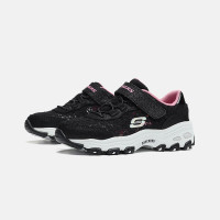 斯凯奇女大童休闲时尚蕾丝魔术贴运动鞋 664086L/BKPK