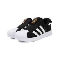 阿迪达斯儿童鞋2019春季三叶草宝宝黑白贝壳头运动鞋S82711
