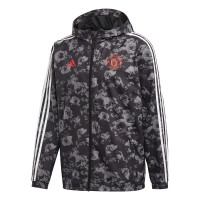 阿迪达斯曼联秋季足球运动外套球迷休闲防风夹克EI9873