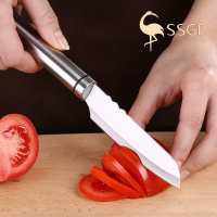 SSGP叁肆鋼 304不锈钢水果刀瓜果刀加厚家用厨房果皮刀锋利小刀削皮刀带鞘套