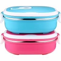 304不锈钢手提便当盒保温饭盒大容量分格学生餐盒保温桶1 2三多层