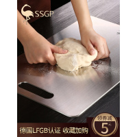 SSGP叁肆鋼家用304不锈钢菜板厨房长方形擀面板揉面砧板切菜板（大号送防滑垫）