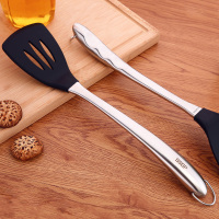 煎铲硅胶铲子耐高温不粘锅炒菜漏铲平铲304不锈钢锅铲