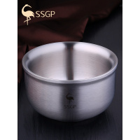 SSGP叁肆鋼304不锈钢碗儿童防摔碗双层隔热成人家用加厚大碗饭碗（10.5cm两个装）
