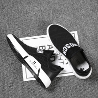 斯米尔透气运动鞋男士跑步鞋印花网面套脚休闲鞋板鞋男鞋春季潮鞋