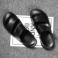 凉鞋男士2018新款夏季沙滩鞋潮软底休闲防滑真皮凉拖两用拖鞋男鞋