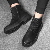 斯米尔(Simier)冬季原宿马丁靴男靴子中帮男士短靴工装短靴高帮男鞋加绒保暖棉靴