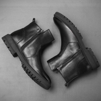 斯米尔(Simier)真皮马丁靴男鞋子英伦风韩版皮靴百搭黑色靴子男士短靴潮高帮切尔西靴