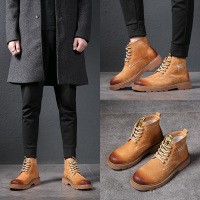 斯米尔(Simier)冬季马丁靴男潮雪地短靴中帮男靴子工装靴高帮男鞋加绒保暖棉鞋